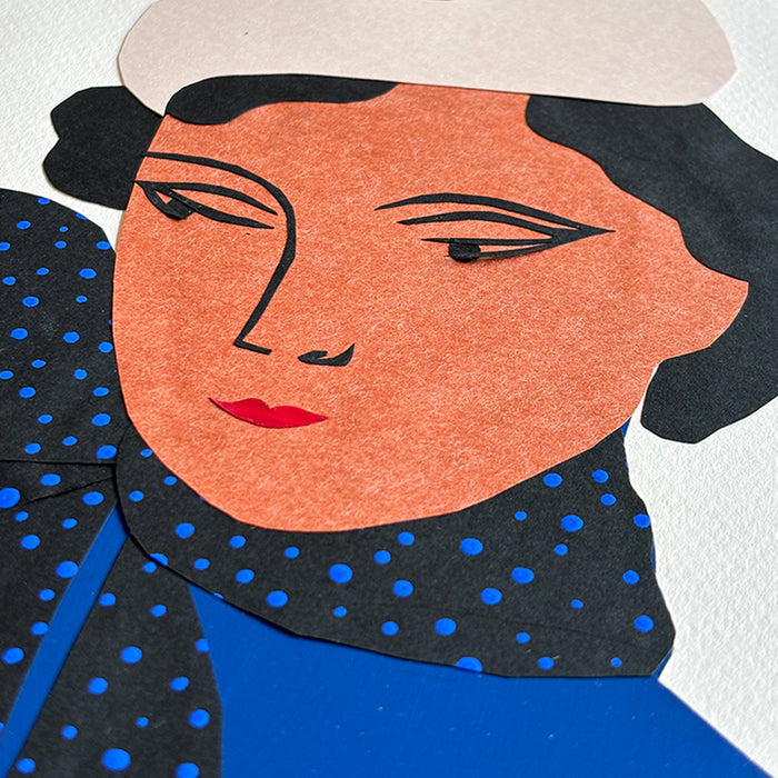 JEUNE FEMME AU FOULARD À POIS, 11.75" x 14.5" — by Isabelle Feliu