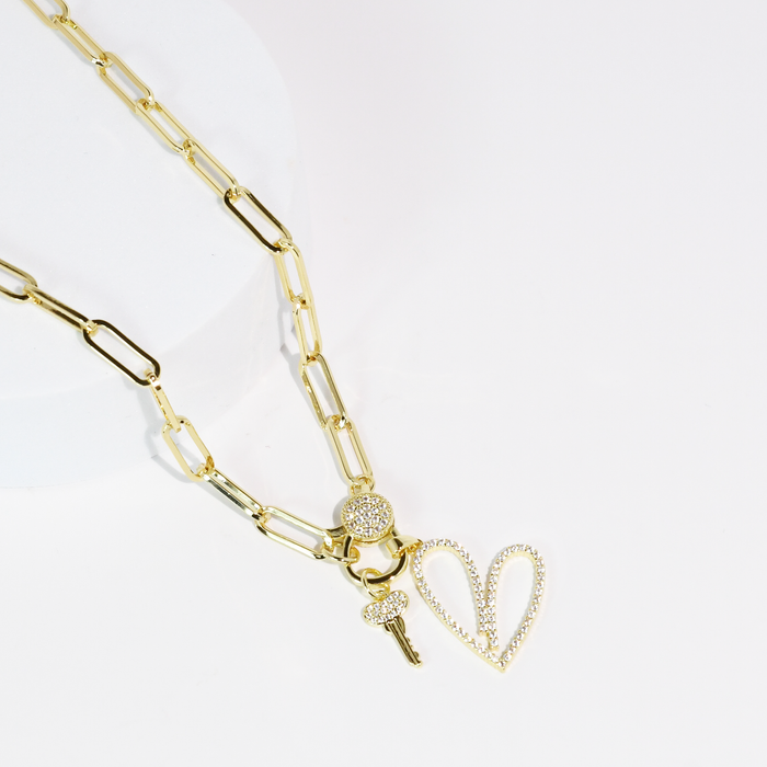 Key to my Heart Gold Necklace