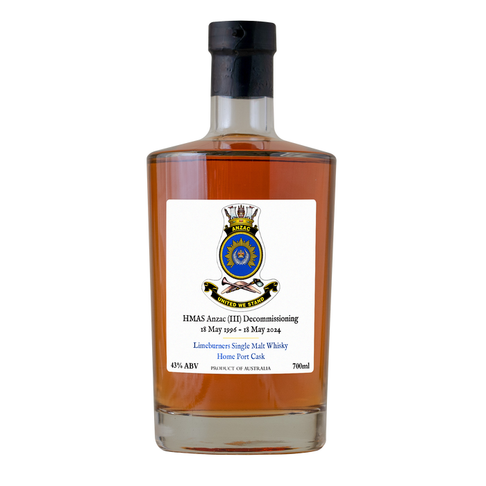 Limeburners Single Malt HMAS Anzac Home Port Cask Whisky 43%