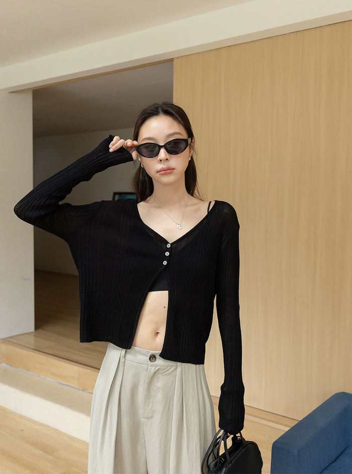 Linen Blend Ultra-Light Knit Cardigan
