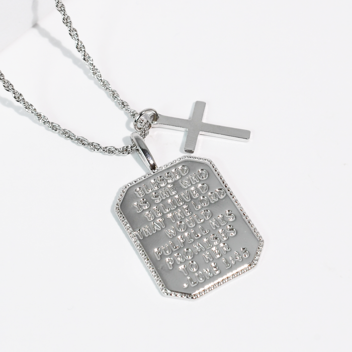 Luke 1:45 Silver Necklace