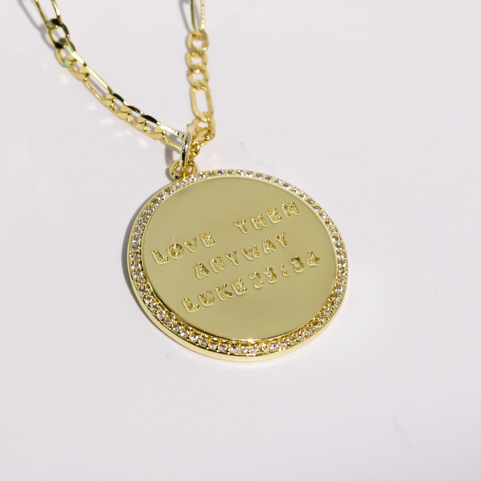 Luke 23:24 Gold Necklace