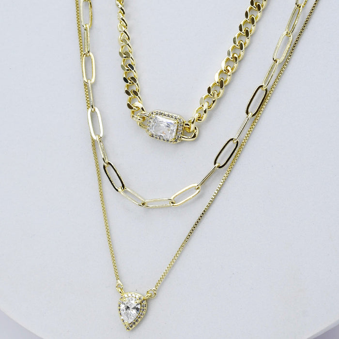 dainty gold necklace, layered design, boutique wholesale, womens accessories, statement piece, trendy style, waterproof, hypoallergenic, tarnish free