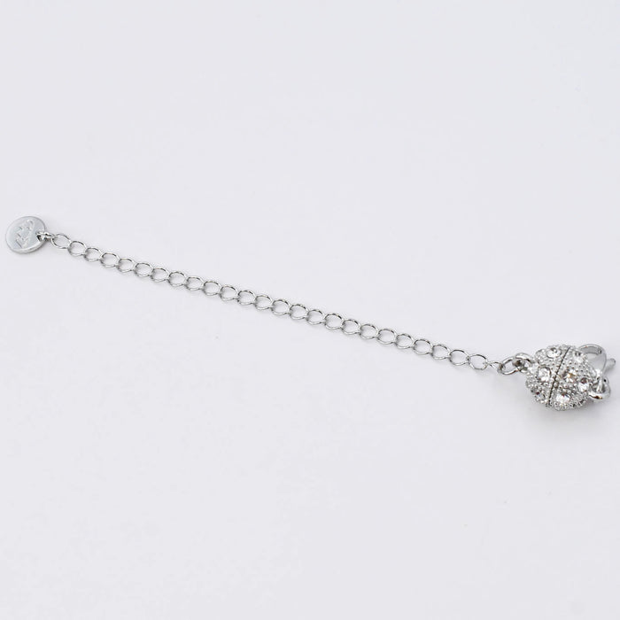 premium silver necklace crafted for everyday wear, offering a dainty handcrafted style with a waterproof, hypoallergenic, tarnish free finish, ideal for minimal modern jewelry lovers, available as wholesale for boutiques,magnet extender silver