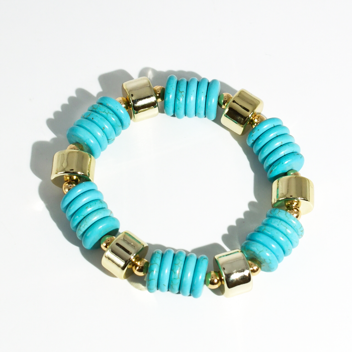 colorful gemstone jewelry, beaded fashion bracelet, gold or silver tone accessory, handcrafted beaded piece, trendy boho chic jewelry, vibrant statement wristwear, artisan handmade design, everyday stackable accessory, fashion jewelry for women, premium jewelry gift idea, boutique style wristwear, elevated modern jewelry
