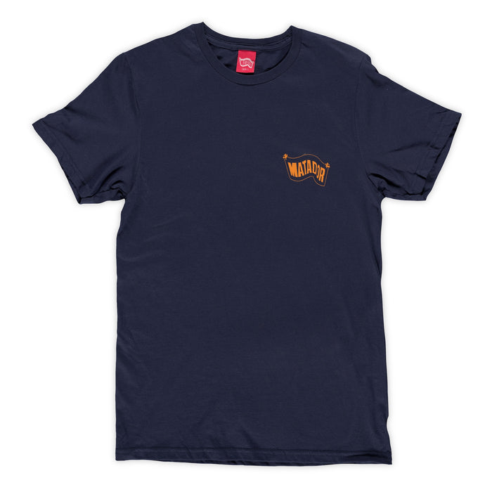 Matador T-shirt Navy w/orange logo