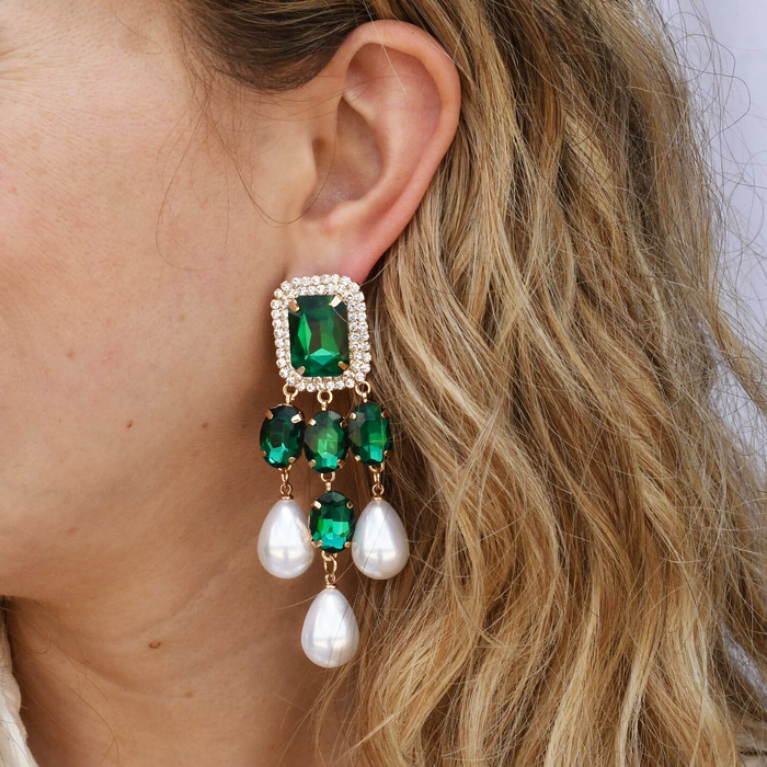 Colorful statement earrings with multicolor beads — waterproof earrings, tarnish free jewelry, hypoallergenic earrings for sensitive skin, 24k gold dainty earrings, handcrafted gemstone earrings, gold hoop earrings, boutique wholesale earrings, trendy gold jewelry, high quality jewelry gifts