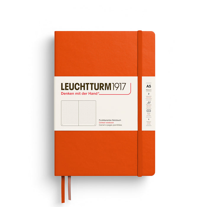MEDIUM (A5) NOTEBOOK HARDCOVER, PUMPKIN (Multiple Styles) — by Leuchtturm1917