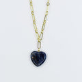 Dainty gold layered necklace, wholesale jewelry for women's boutiques, statement accessory, boutique wholesale jewelry, waterproof necklaces, statement gold necklace,trendy Gold necklace, waterproof gold necklace, hypoallergenic gold necklace,tarnish free Gold necklace, statement gold necklace gold chain with dark blue heart pendant