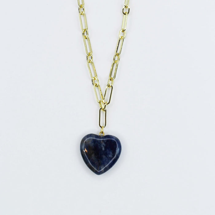 Dainty gold layered necklace, wholesale jewelry for women's boutiques, statement accessory, boutique wholesale jewelry, waterproof necklaces, statement gold necklace,trendy Gold necklace, waterproof gold necklace, hypoallergenic gold necklace,tarnish free Gold necklace, statement gold necklace gold chain with dark blue heart pendant