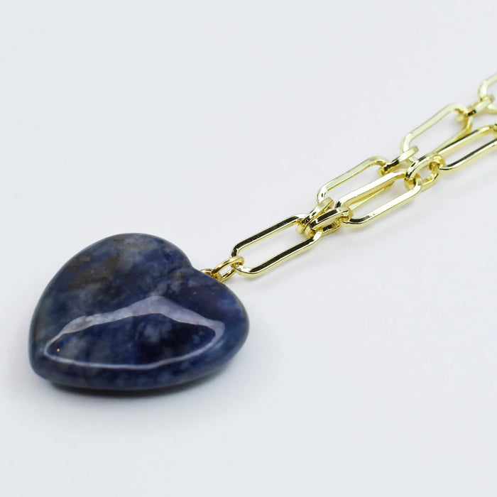 Dainty gold layered necklace, wholesale jewelry for women's boutiques, statement accessory, boutique wholesale jewelry, waterproof necklaces, statement gold necklace,trendy Gold necklace, waterproof gold necklace, hypoallergenic gold necklace,tarnish free Gold necklace, statement gold necklace gold chain with dark blue heart pendant