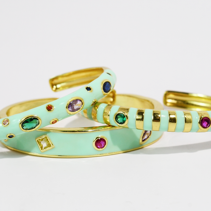 Mint Confetti Bangle Set