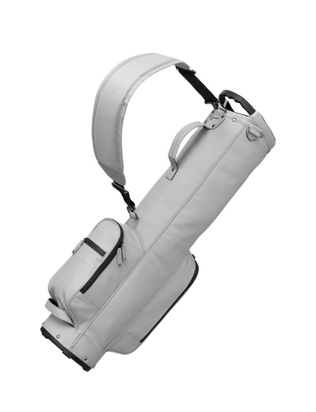 Mizuno Pro Scratch Carry Bag in Grey, side view with padded strap