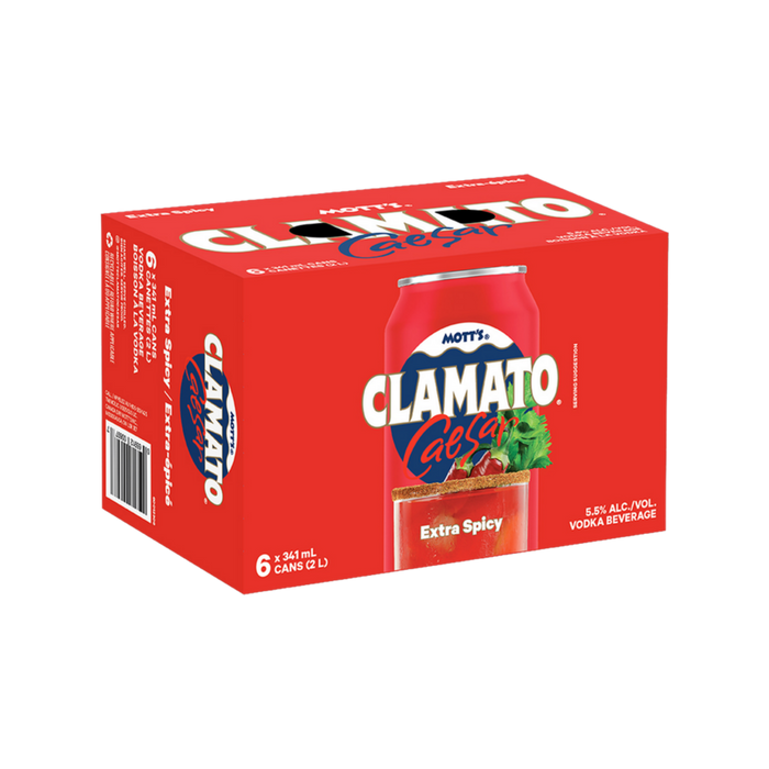 Mott's Clamato Extra Spicy 6pk Can — Cooler