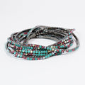 Multi Turq Purple Crystal Bracelet Set