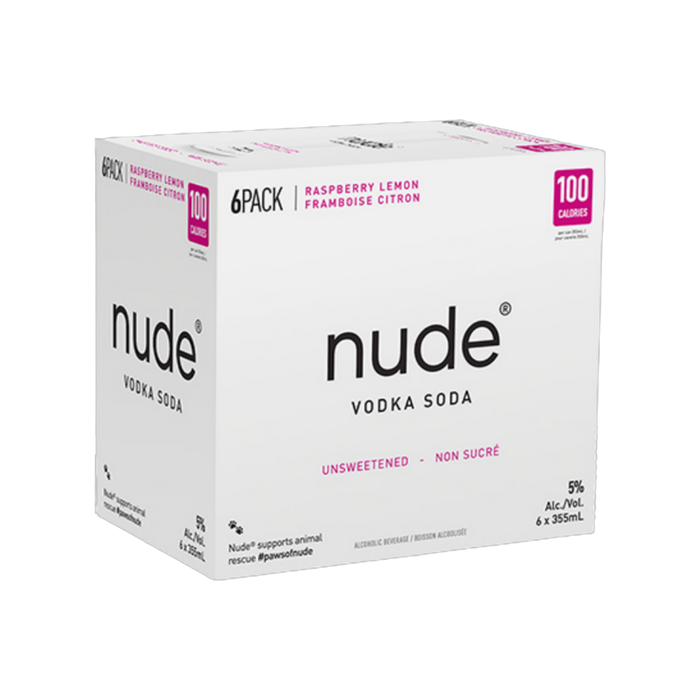 Nude Vodka Soda Raspberry Lemon 6pk — Cooler