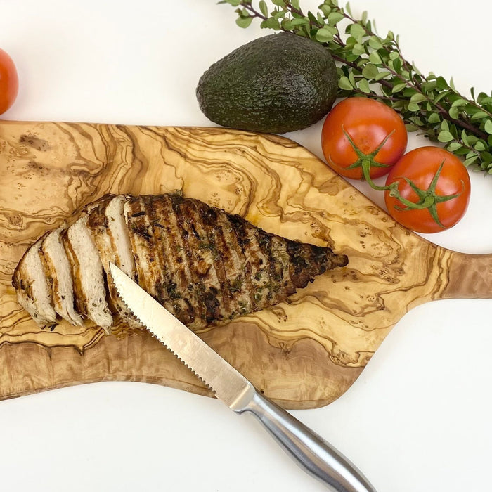Olive Wood Charcuterie Board - Long Handle - Olive Ovation