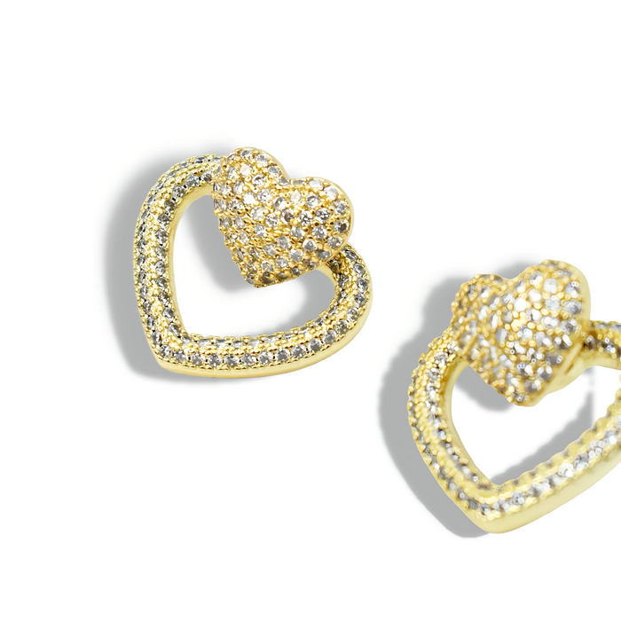 waterproof hypoallergenic earrings, tarnish free 14k gold jewelry, dainty gold earrings, gold hoop earrings, handcrafted gemstone earrings, boutique wholesale earrings, high-quality gold jewelry,heart stud
