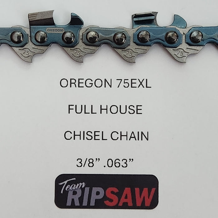 Oregon 75EXL Chisel Chain for (3/8 .063) - Select a Size 2-Pack