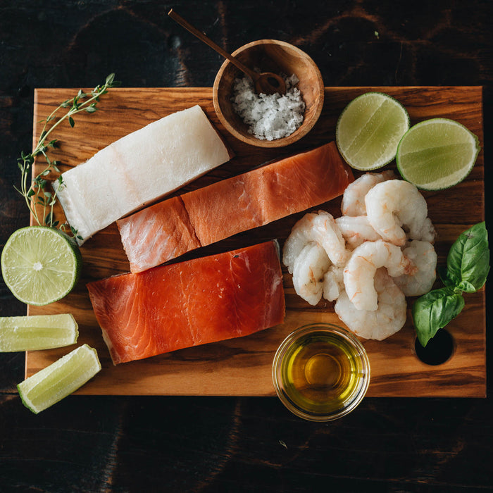 Sockeye Salmon, Coho Salmon, Alaska Halibut, and Gulf Shrimp