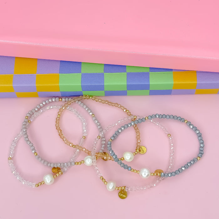 colorful gemstone jewelry, beaded fashion bracelet, gold or silver tone accessory, handcrafted beaded piece, trendy boho chic jewelry, vibrant statement wristwear, artisan handmade design, everyday stackable accessory, fashion jewelry for women, premium jewelry gift idea, boutique style wristwear, elevated modern jewelry