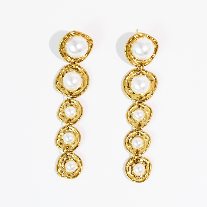 Pearl Cascade Earrings Waterproof