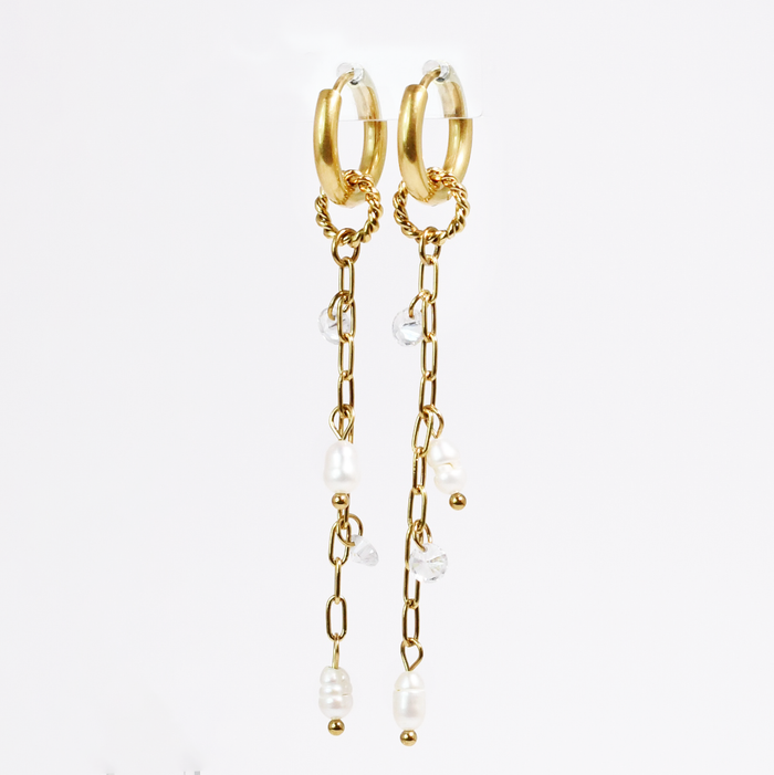 Pearl Drops Love Waterproof Earrings