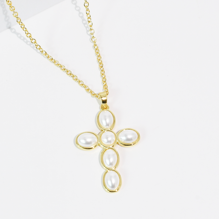 Pearl Promise Cross Necklace