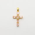 Pink Stone Cross Charm CH-170