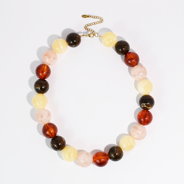Pop of Joy Cream/Brown Necklace