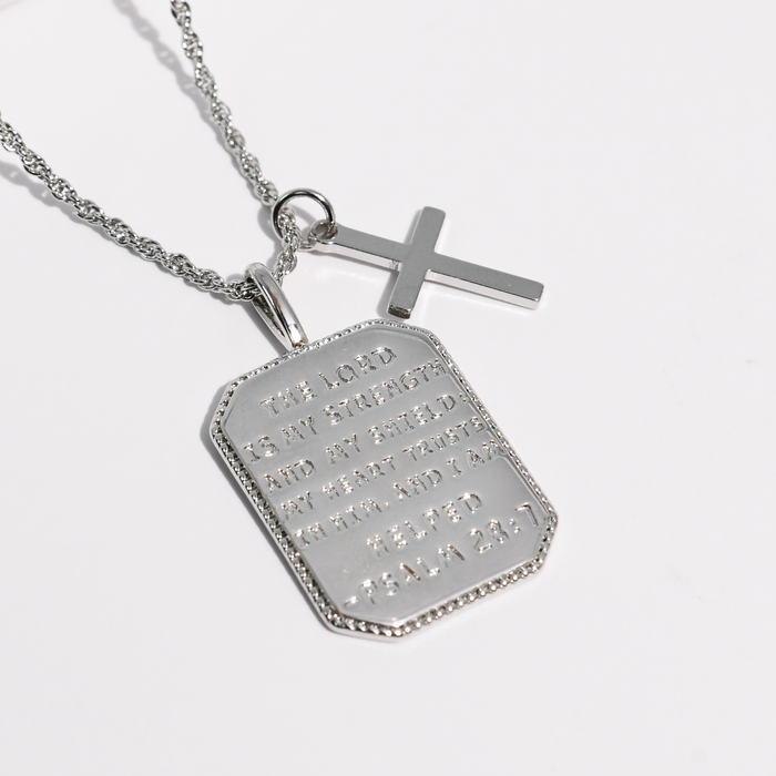 Psalm 28:7 Silver Necklace
