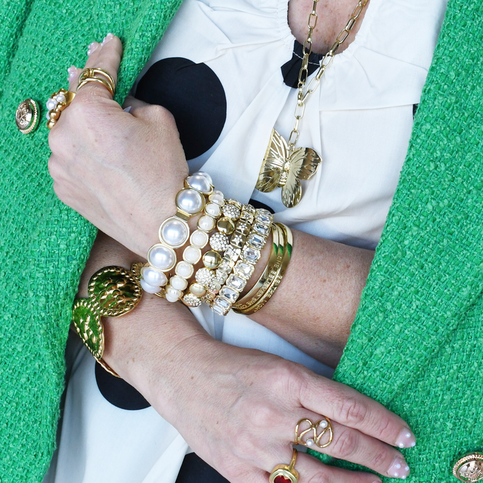Radiant Gold Crystal Stack Set