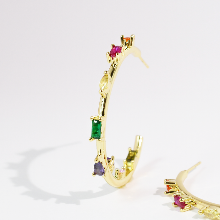 Rainbow Babe Hoops