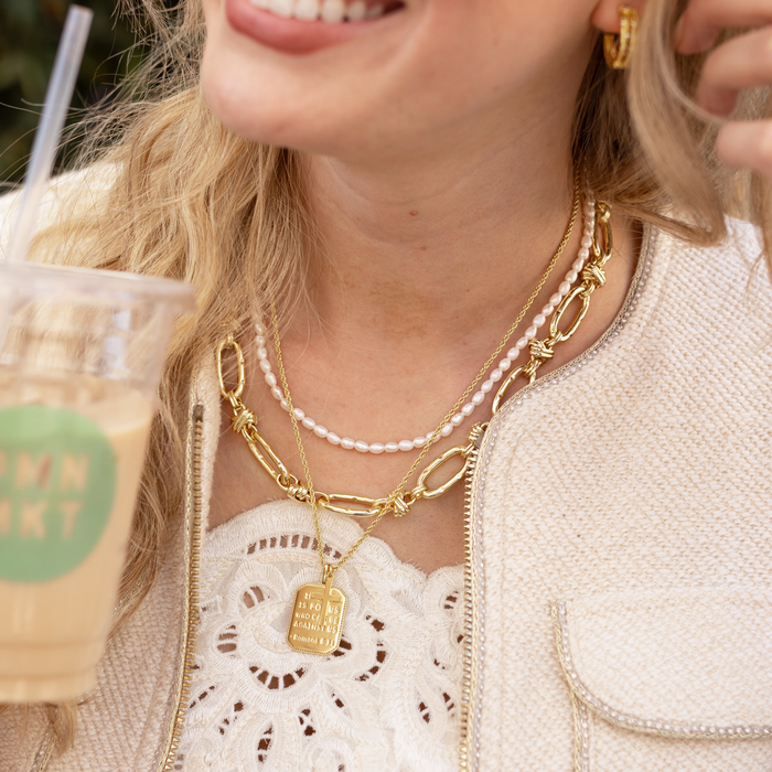 Romans 8:31 Gold Necklace