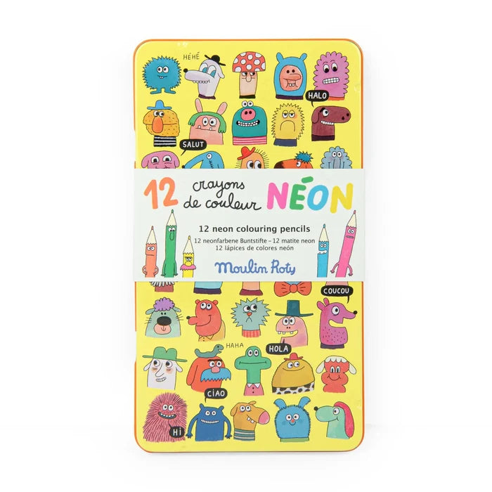 SCHMOUKS - 12 Neon Colouring Pencils — by Moulin Roty