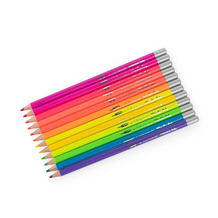SCHMOUKS - 12 Neon Colouring Pencils — by Moulin Roty
