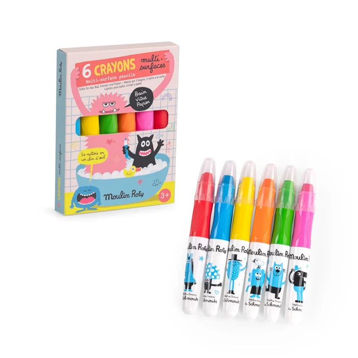 SCHMOUKS - 6 Multi-Surface Crayons — by Moulin Roty