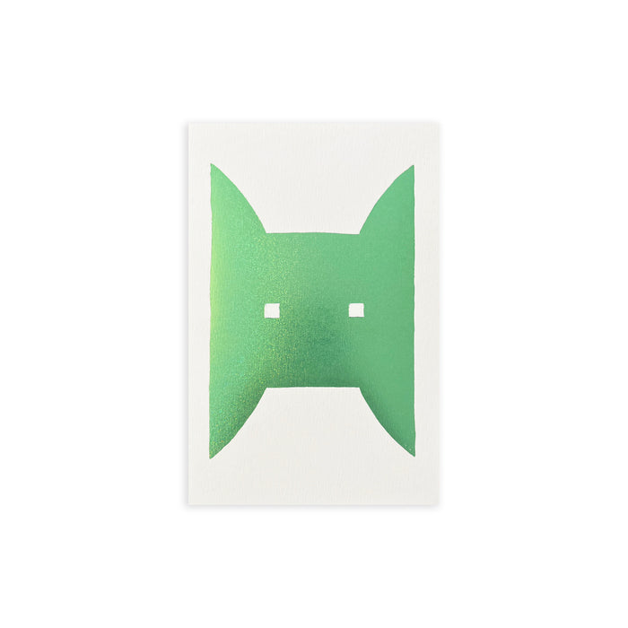 SHAPES #02 GREEN, Hot Stamping Print, 10 x 15 cm – by Damien Poulain