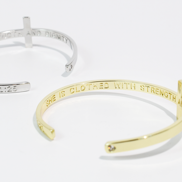 She is Clothed with Strength and Dignity Bangle