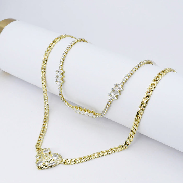 dainty gold necklace, layered design, boutique wholesale, womens accessories, statement piece, trendy style, waterproof, hypoallergenic, tarnish free