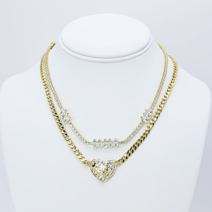 dainty gold necklace, layered design, boutique wholesale, womens accessories, statement piece, trendy style, waterproof, hypoallergenic, tarnish free