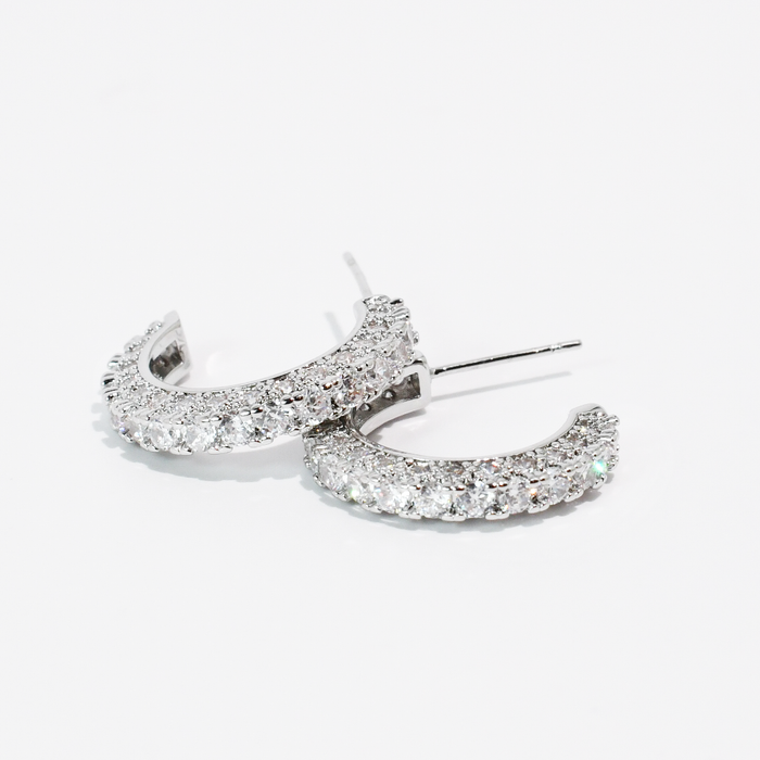 Shine On Silver Hoop