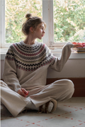 SimpleRetro 100% Wool Crew Neck Fair Isle Sweater