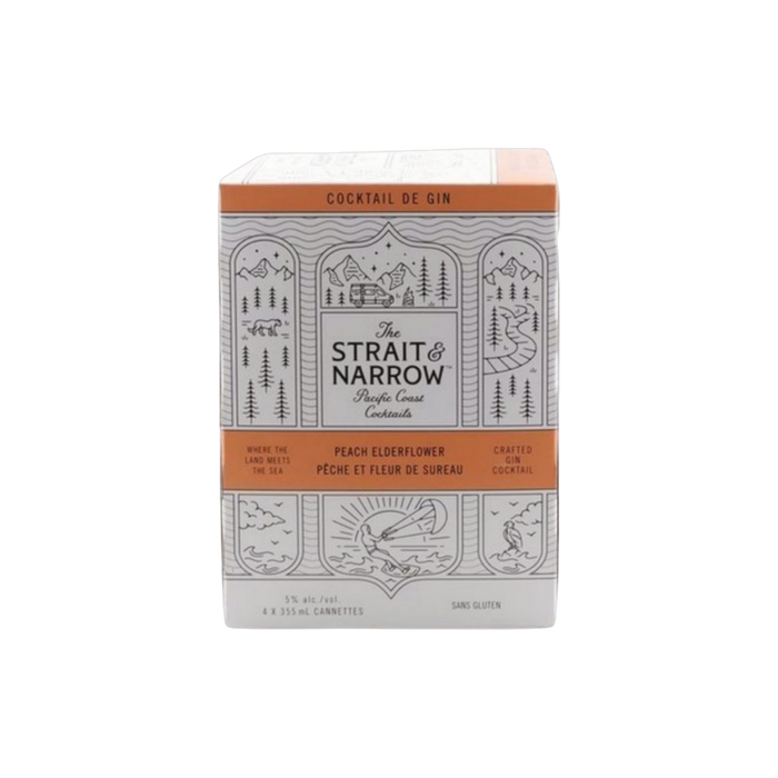Strait & Narrow Peach Elderflower 4pk — Cooler