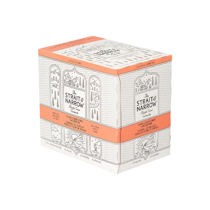 Strait & Narrow Peach Elderflower 6pk — Cooler