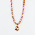 Colorful charms gold necklace featuring gemstone details, layered jewelry design, trendy accessory for women’s jewelry collections, boutique wholesale fashion necklace that is hypoallergenic, tarnish free, and waterproof jewelry with a cute aesthetic statement style