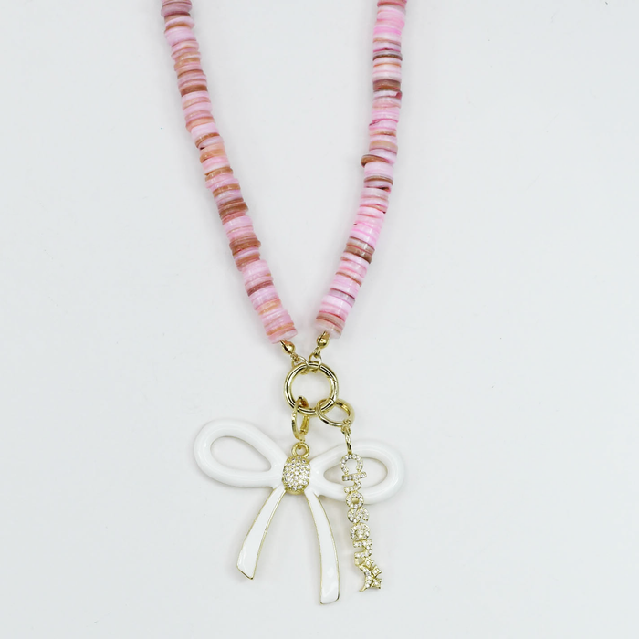 Colorful charms gold necklace featuring gemstone details, layered jewelry design, trendy accessory for women’s jewelry collections, boutique wholesale fashion necklace that is hypoallergenic, tarnish free, and waterproof jewelry with a cute aesthetic statement style