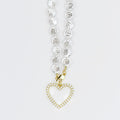 Dainty gold layered necklace heart pendant with pearl details for wholesale jewelry for women's boutiques statement accessory waterproof necklaces boutique wholesale jewelry trendy hypoallergenic tarnish free