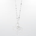 Texas Tech Map Necklace Silver T33