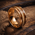 rose gold tungsten deer antler wood inlay ring 8mm The Wild Antler